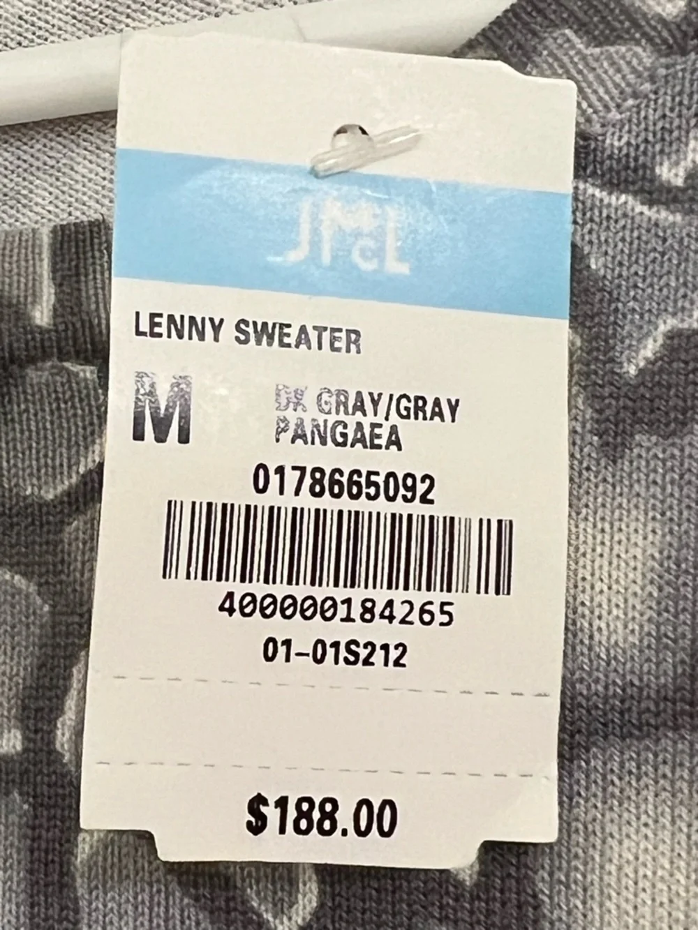 J. McLaughlin Gray and White Lenny Sweater M